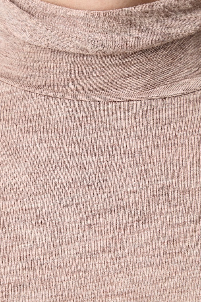 Longsleeve damski z dodatkiem wełny i moheru Beauty Layers Triumph beżowy 10225074