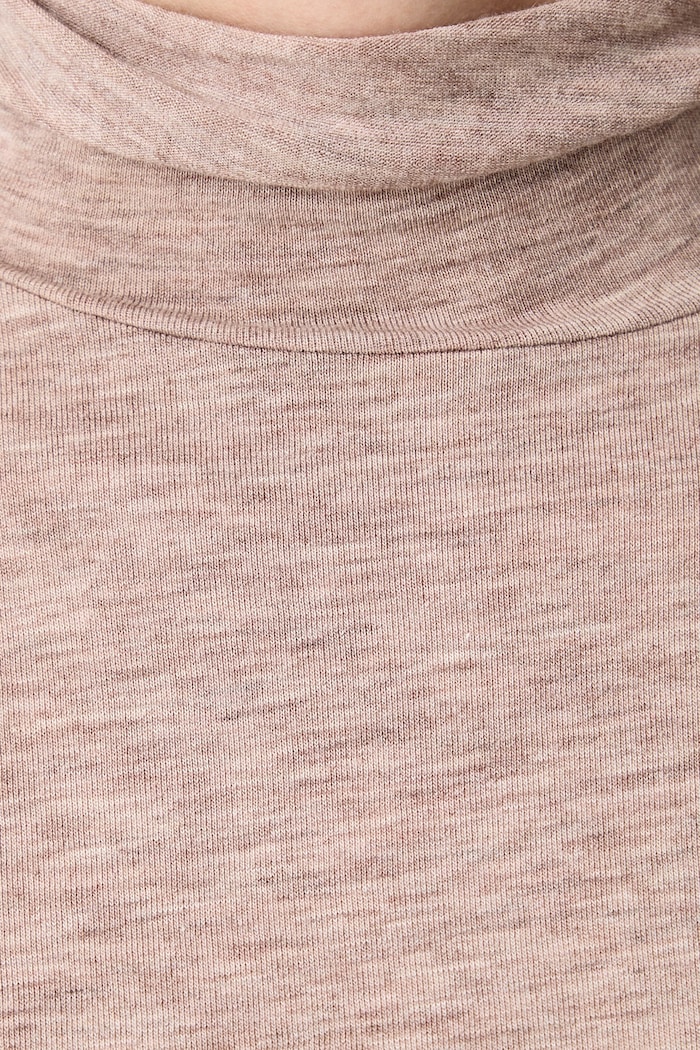 Longsleeve damski z dodatkiem wełny i moheru Beauty Layers Triumph beżowy 10225074