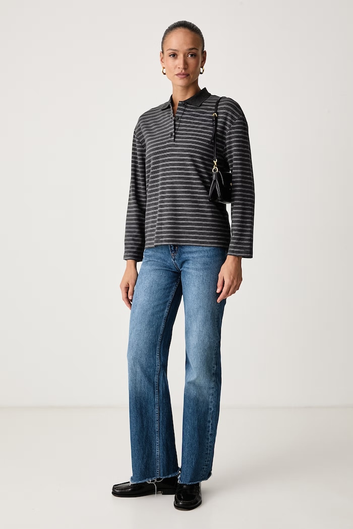 Eleh Longsleeve damski z bawełną EFW260047 szary AW26
