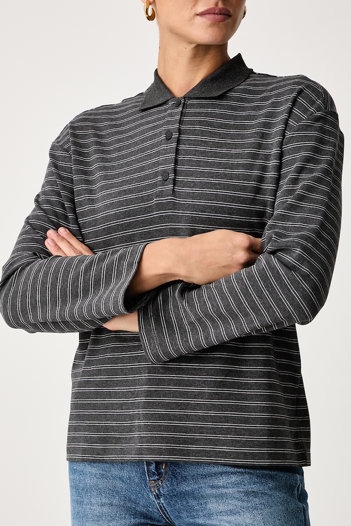Longsleeve damski z bawełną Eleh EFW260047 szary