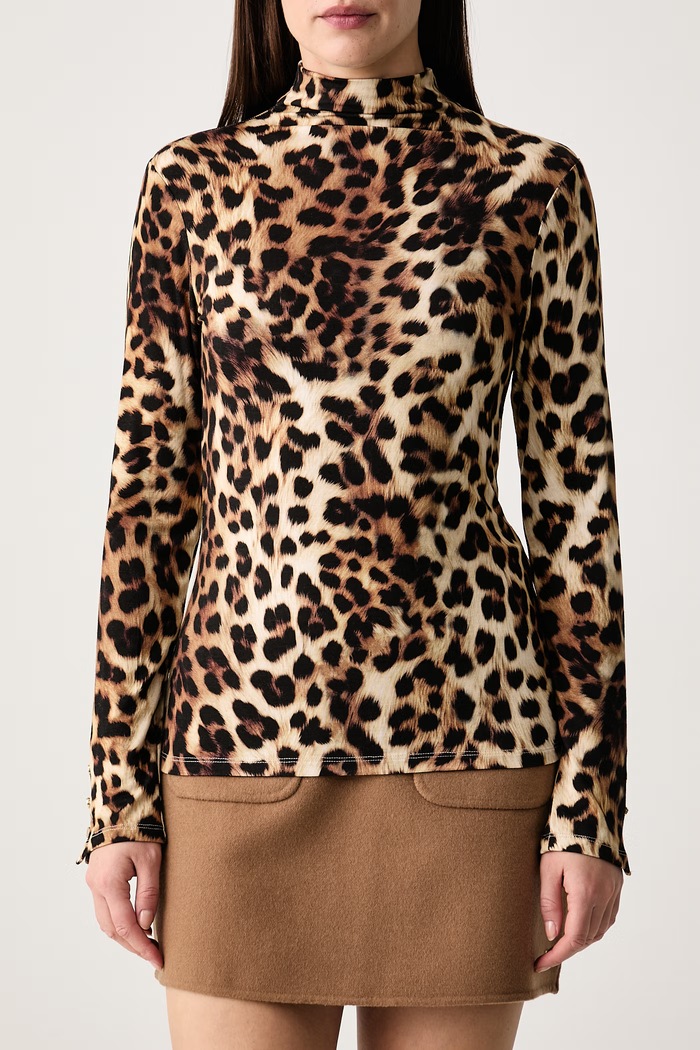 Longsleeve damski bawełniany z elastanem Lola Casademunt LF2615041 beżowy