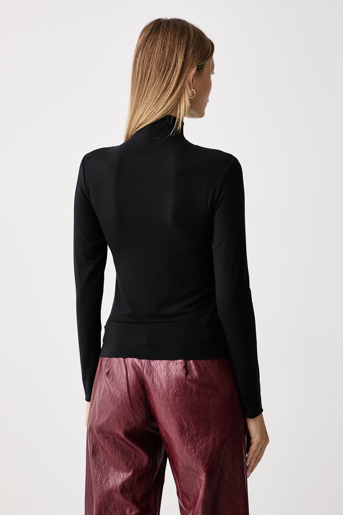 Odzież Le Privé Longsleeve damski EDITH TOP NOIR LP00835 czarny