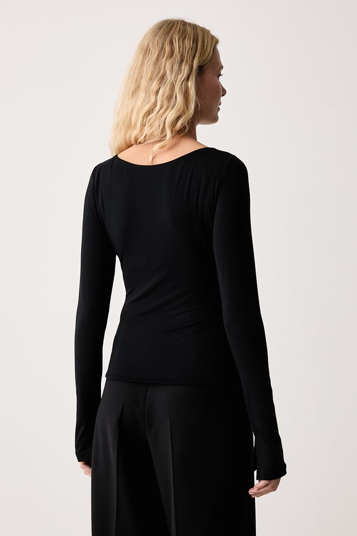 Odzież Le Privé Bluzka damska z modalem SABINE TOP NOIR LP00837 czarny