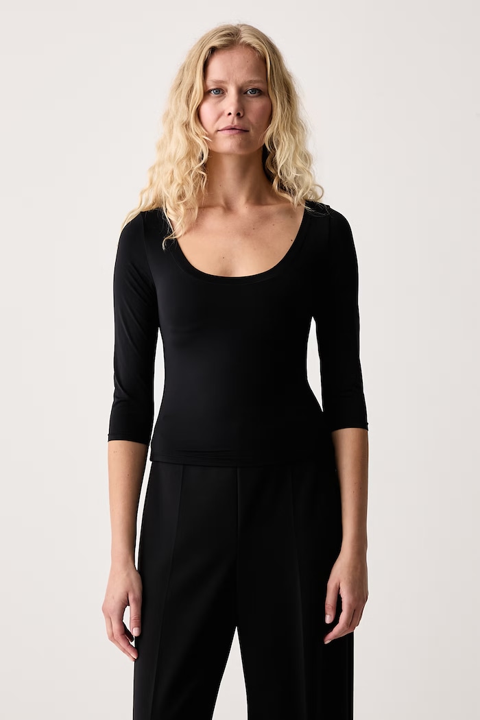 Le Privé Longsleeve damski SOFTSKIN FEMME TOP czarny LP00860