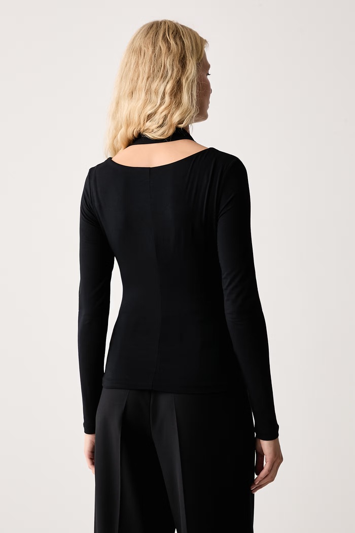 Odzież Le Privé Bluzka damska z modalem REINE TOP NOIR LP00494 czarny