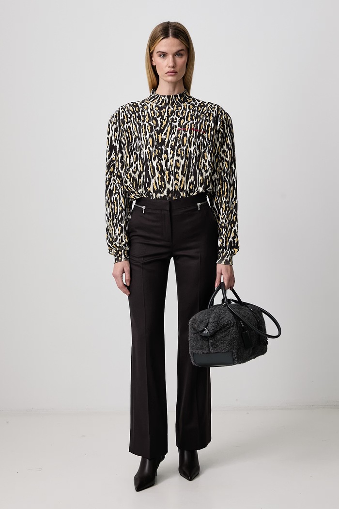Willy Chavarria CHEETAH body da donna in cotone con motivo di animali MWJTE005.061N beige AW26