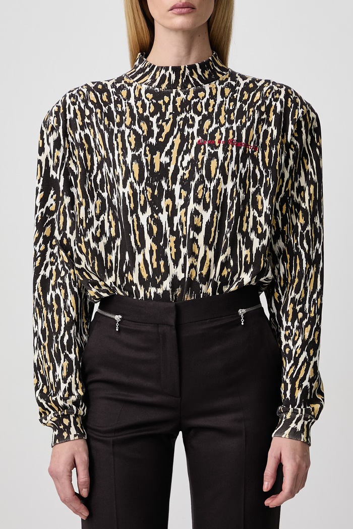 Willy Chavarria CHEETAH body da donna in cotone con motivo di animali MWJTE005.061N