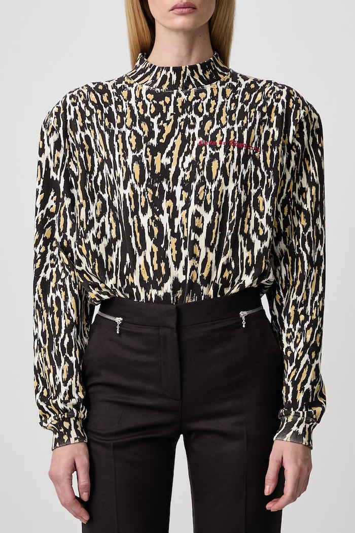 Willy Chavarria CHEETAH body da donna in cotone con motivo di animali MWJTE005.061N