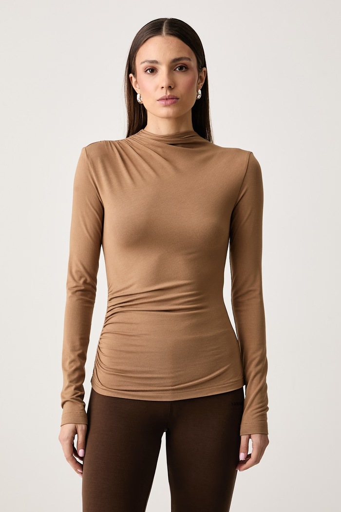 La Mania Longsleeve damski SANNE brązowy SANNE