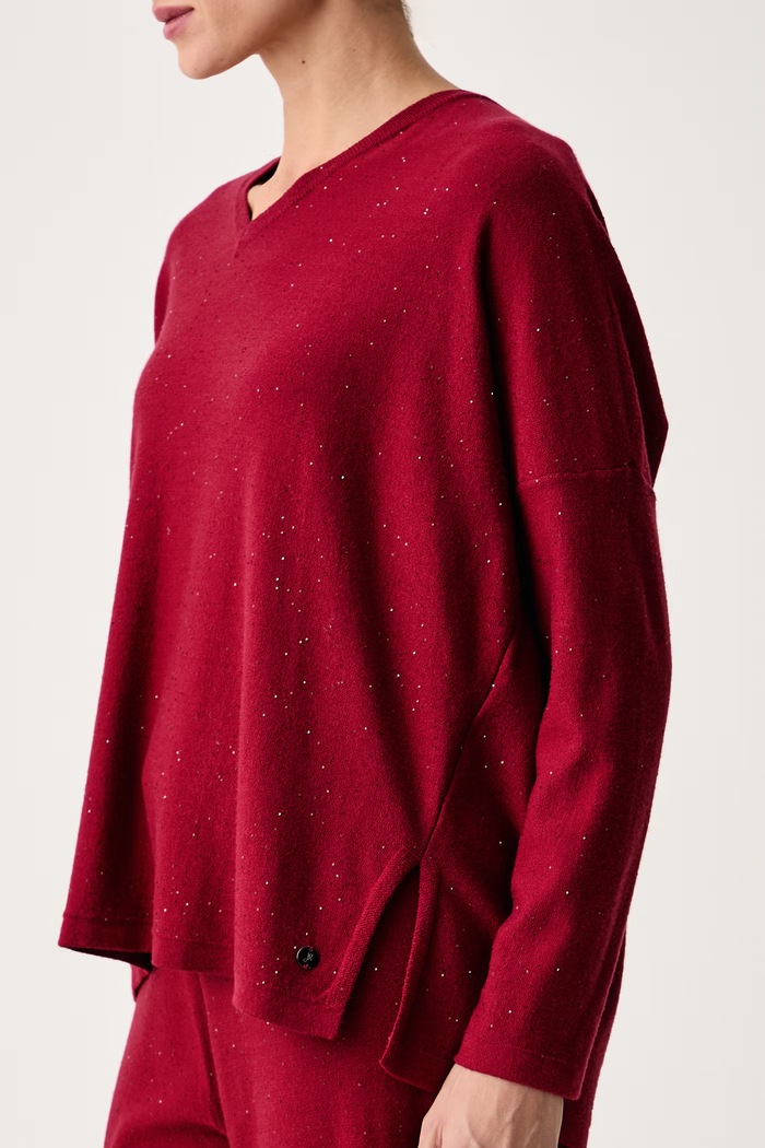 Sweter damski z wiskozą Joseph Ribkoff 244921F25 bordowy
