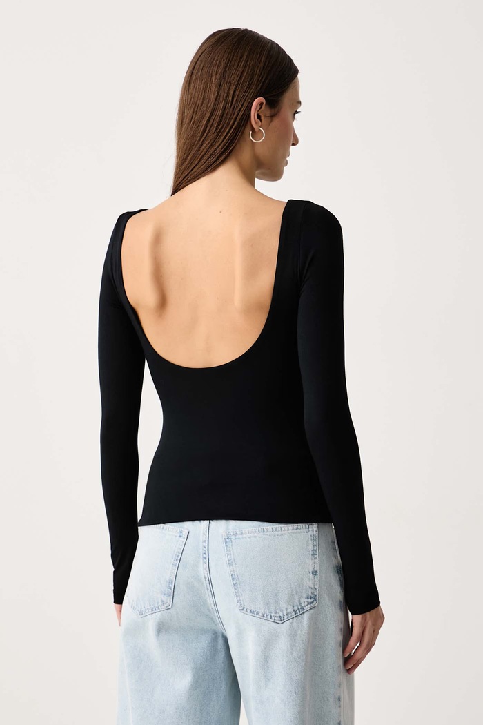 Le Privé Longsleeve damski z modalem NORAH NOIR LP00350 czarny AW26