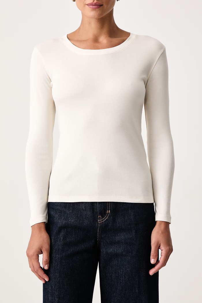 Longsleeve damski z modalem Mos Mosh 180760 beżowy