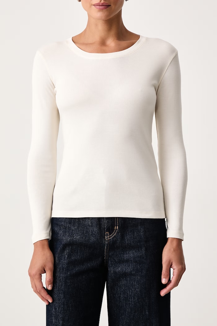 Longsleeve damski z modalem Mos Mosh 180760 beżowy