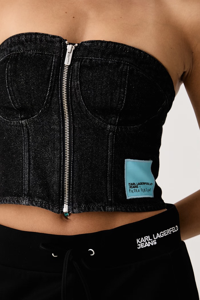 Top damski jeansowy x Pietro Terzini Karl Lagerfeld Jeans B4W11030 czarny