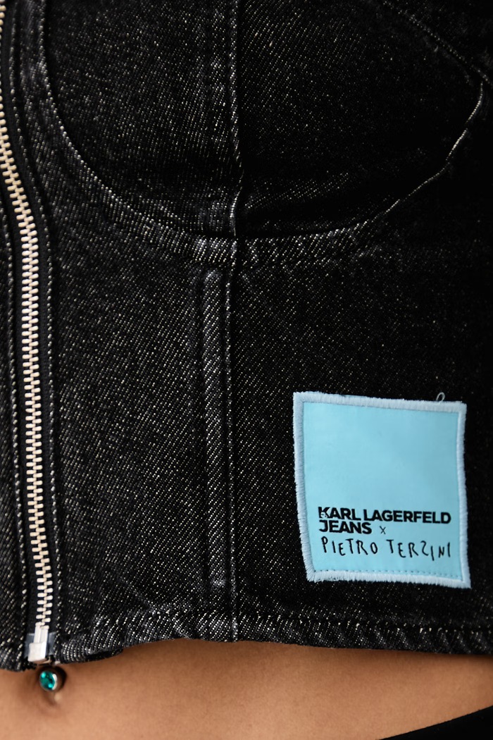 Top damski jeansowy x Pietro Terzini Karl Lagerfeld Jeans czarny B4W11030