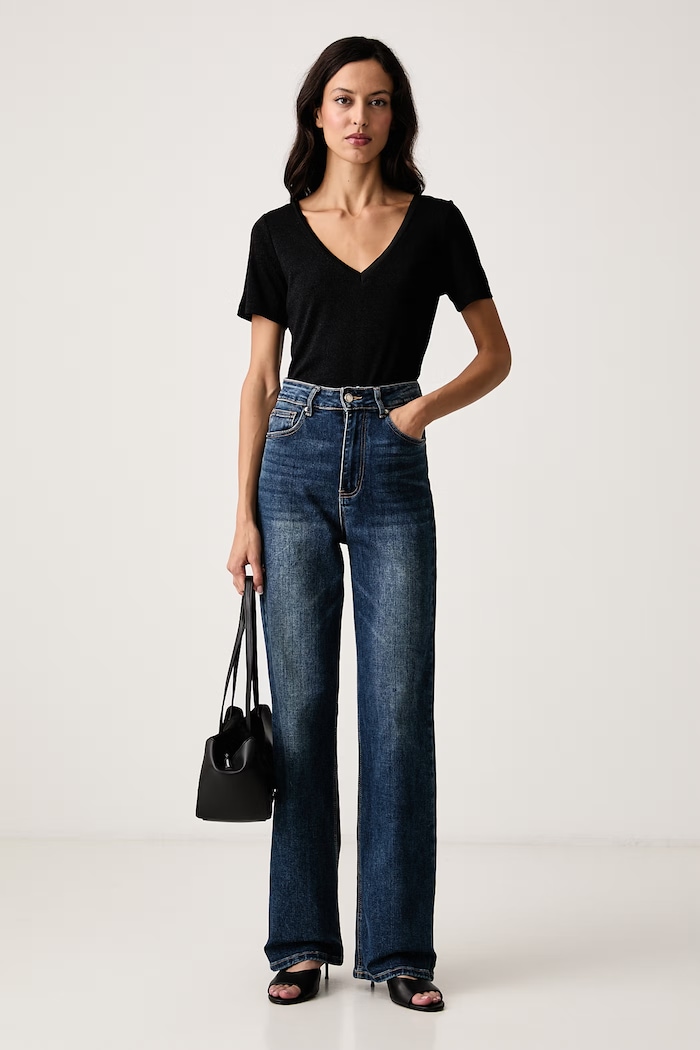 Morgan Tricou basic pentru femei cu vâscoză DIWINA negru AW26