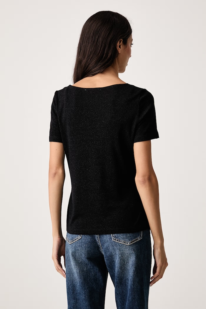 Îmbrăcăminte Morgan Tricou basic pentru femei cu vâscoză DIWINA negru