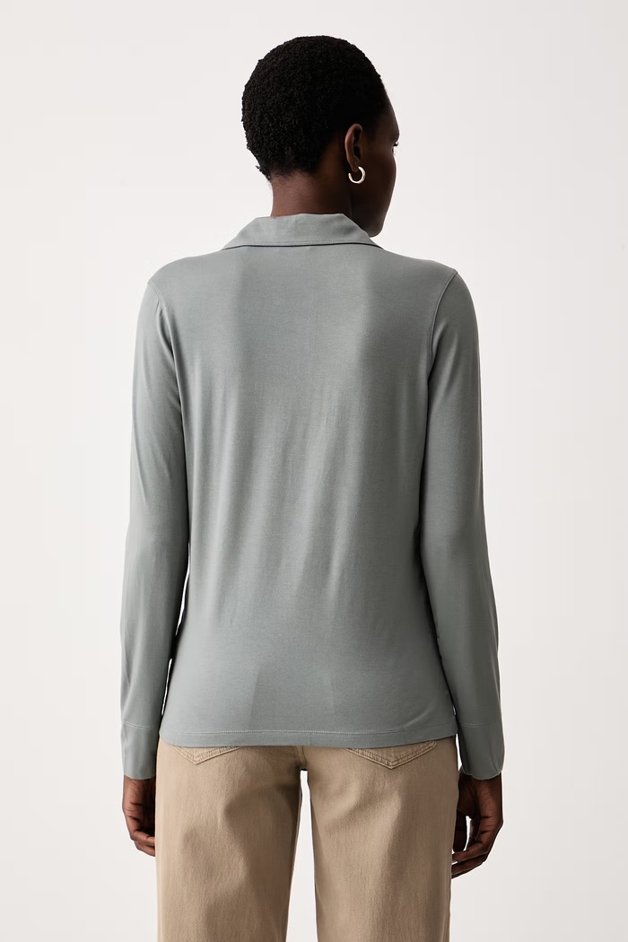 Odzież Marc O'Polo Longsleeve damski z wiskozą 5000012009 zielony