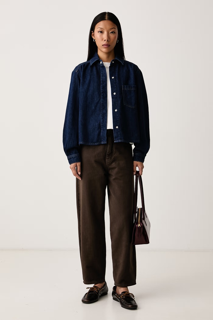 Marc O'Polo Koszula damska jeansowa 5000011649 granatowy AW26