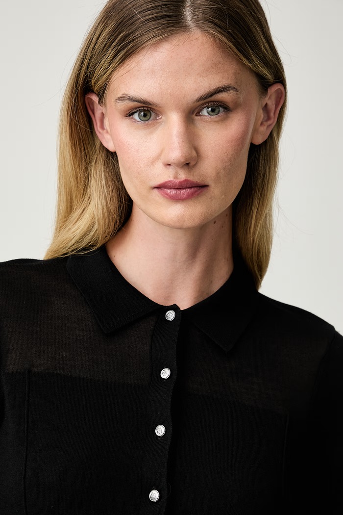 DKNY kardigan damski bawełniany czarny P6GXAE86