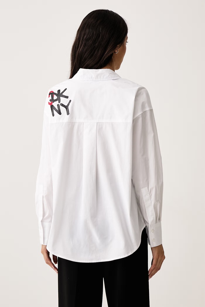 Odzież DKNY Koszula damska bawełniana DJ6W2325 biały