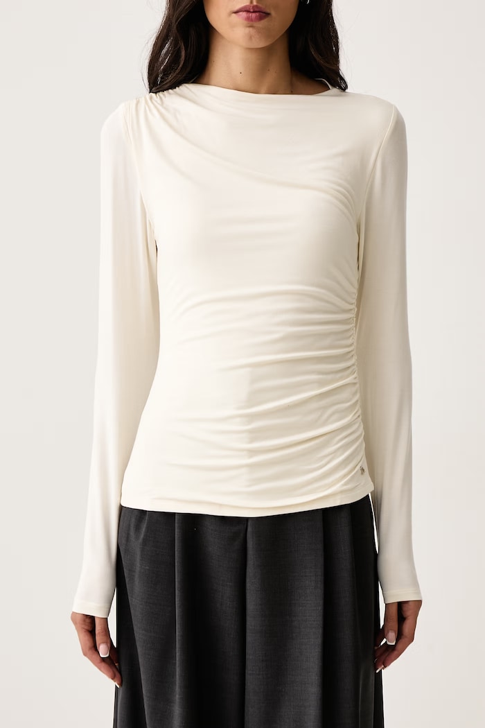 Longsleeve damski DKNY DJ6T1825 beżowy