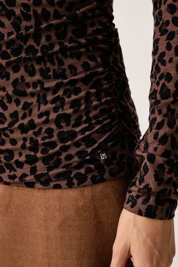 Longsleeve damski DKNY brązowy DJ6T1825