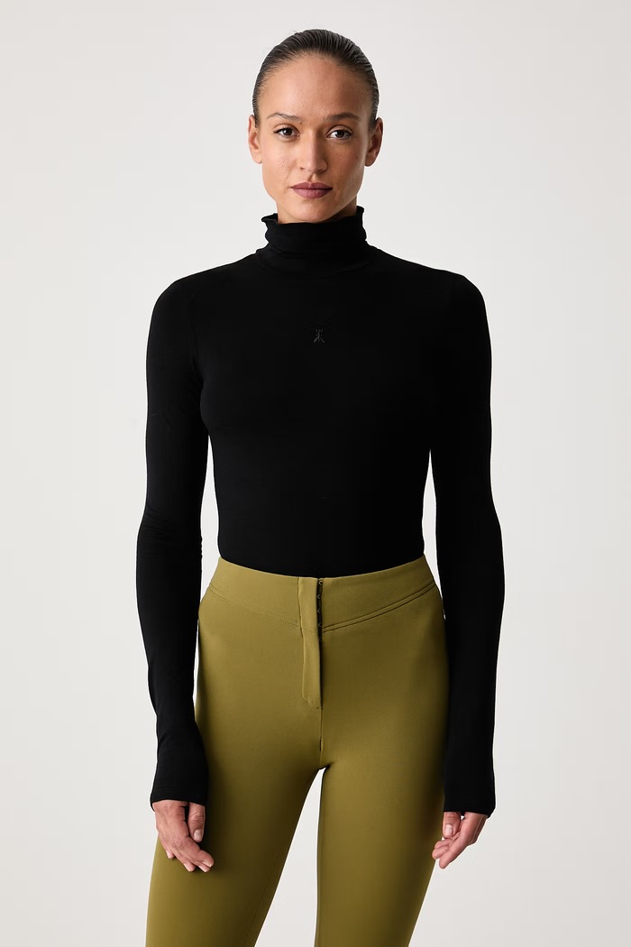 Patrizia Pepe Body damskie z dodatkiem wełny czarny 2M0004.J0093