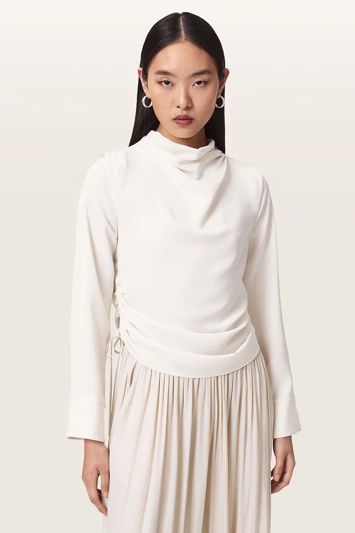 AllSaints Bluzka damska LESLIE beżowy W164PC
