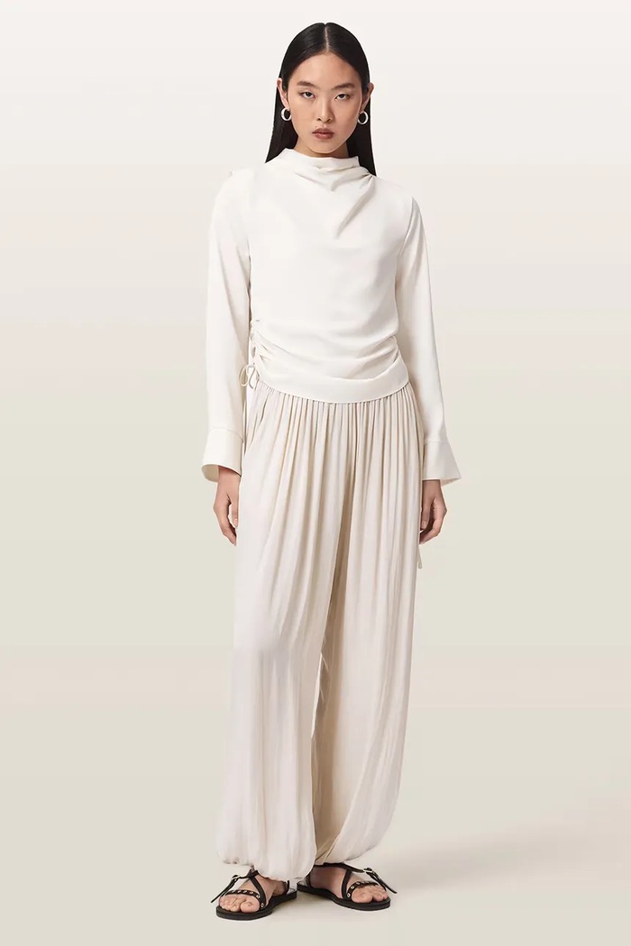 Odzież AllSaints Bluzka damska LESLIE W164PC beżowy