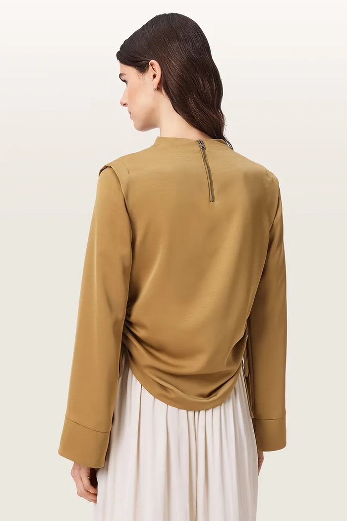 AllSaints Bluzka damska LESLIE W164PC brązowy AW26