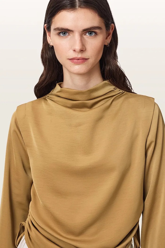 Bluzka damska LESLIE AllSaints W164PC brązowy
