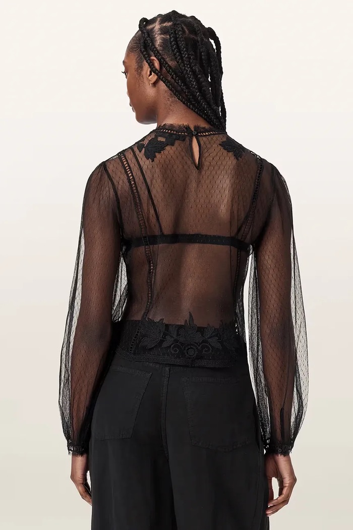 AllSaints Bluzka damska CESCA W043PF czarny AW26