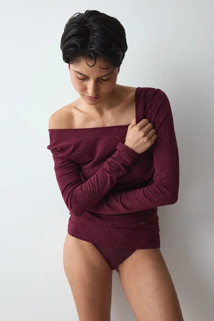 Longsleeve piżamowy damski z modalem Triumph 10229205 bordowy