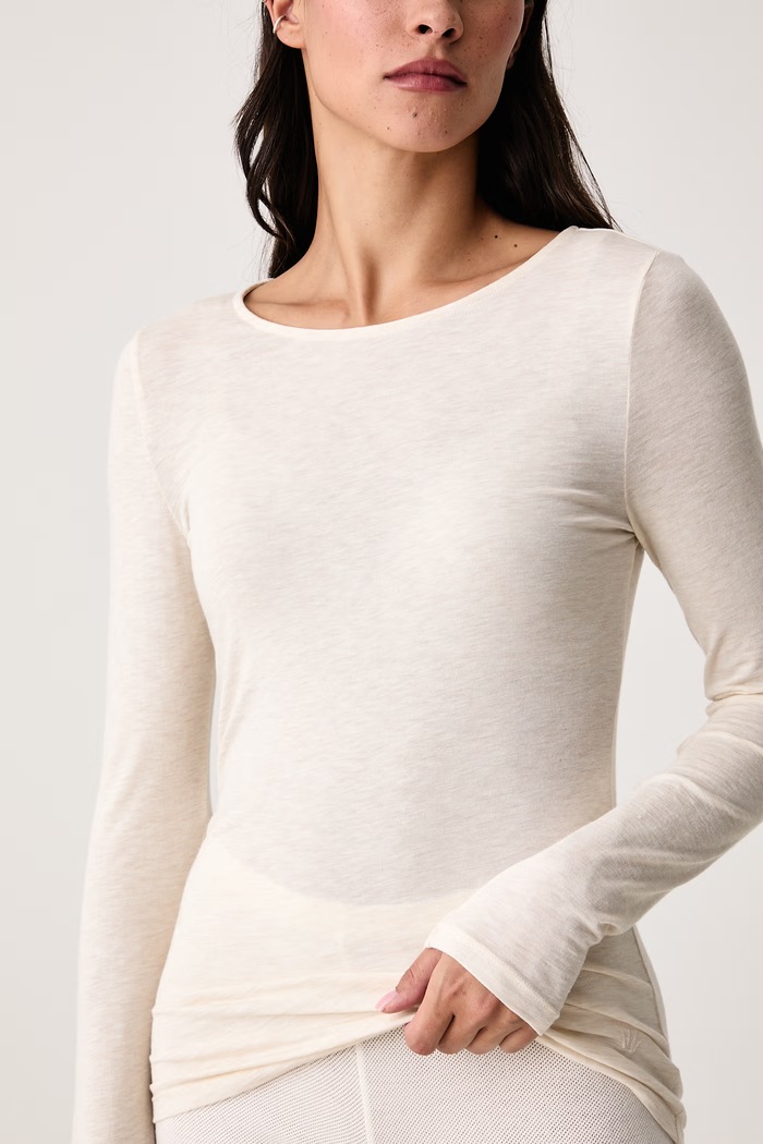Longsleeve piżamowy damski z wełną Triumph 10223179 beżowy
