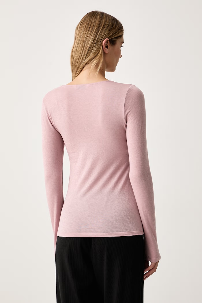 Odzież Triumph Longsleeve piżamowy damski z wełną 10223179 różowy