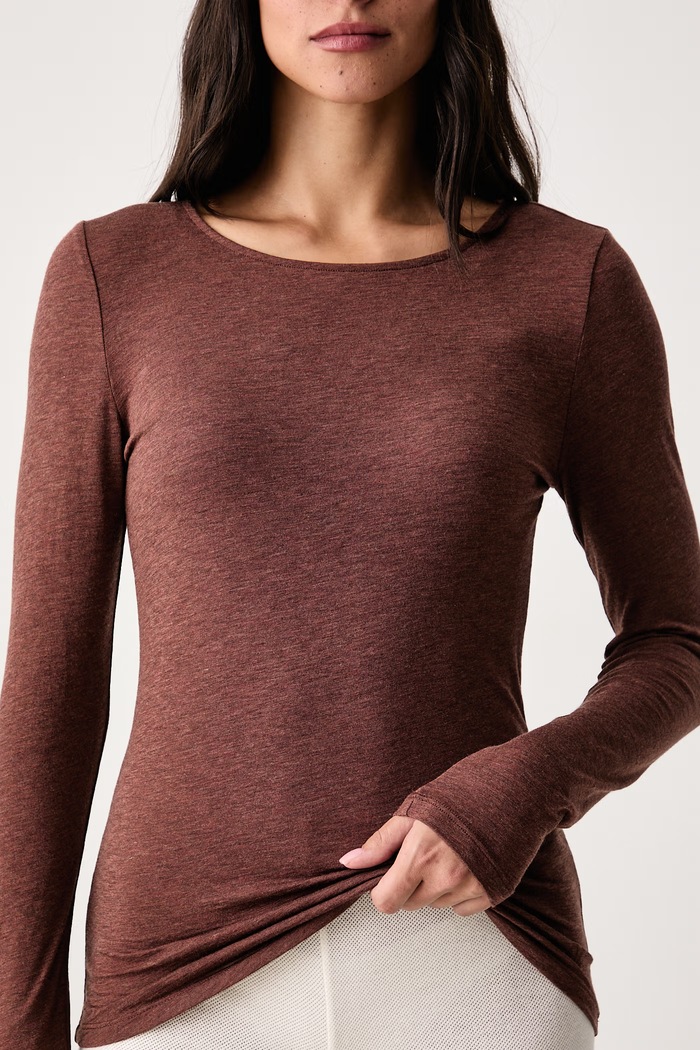 Longsleeve piżamowy damski z wełną Triumph 10223179 brązowy