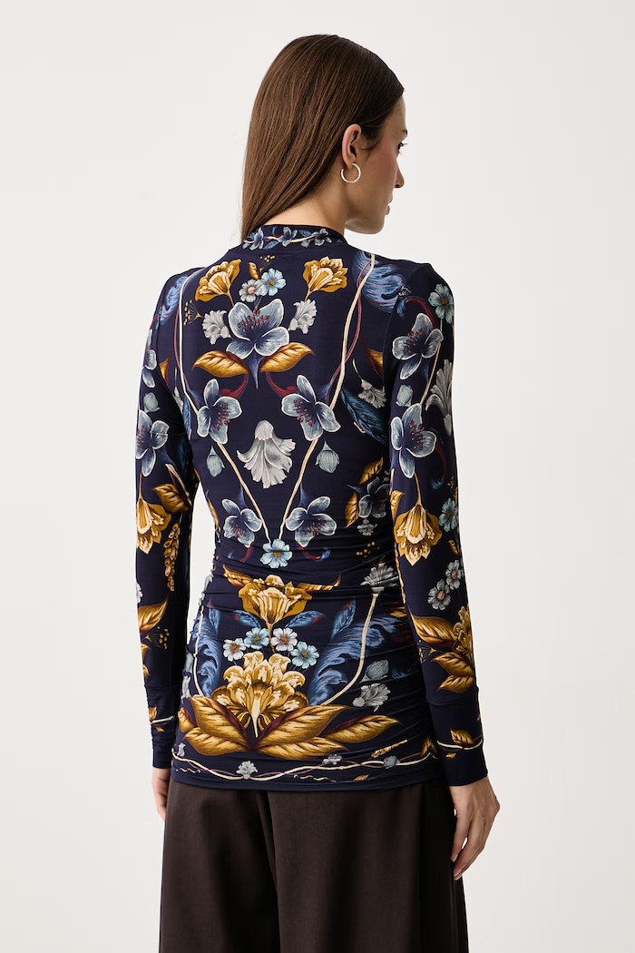 Odzież Farm Rio Longsleeve damski z wiskozą 368994 granatowy