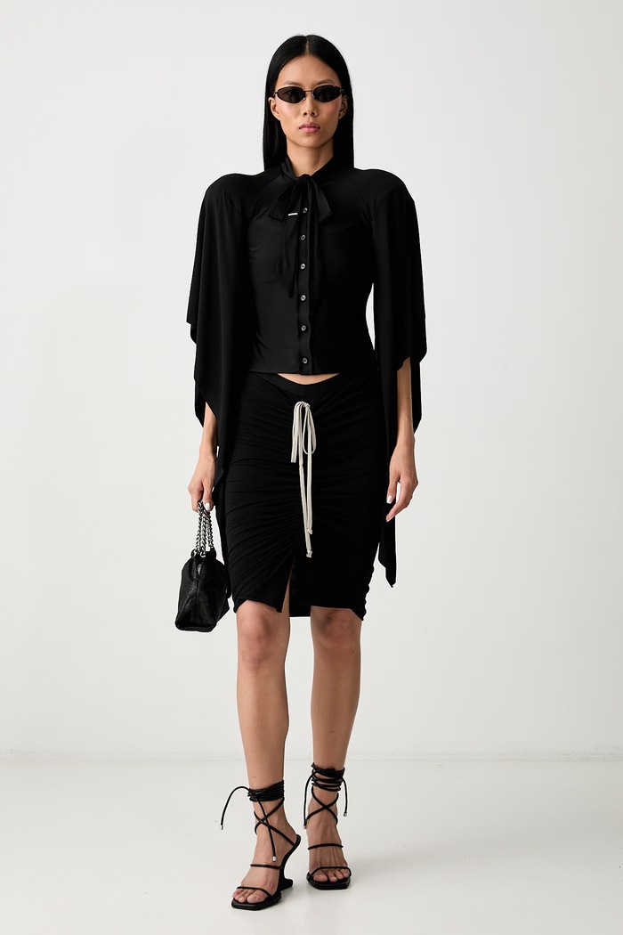 Vetements koszula z wiskozą damska WH27BL134B czarny AW26