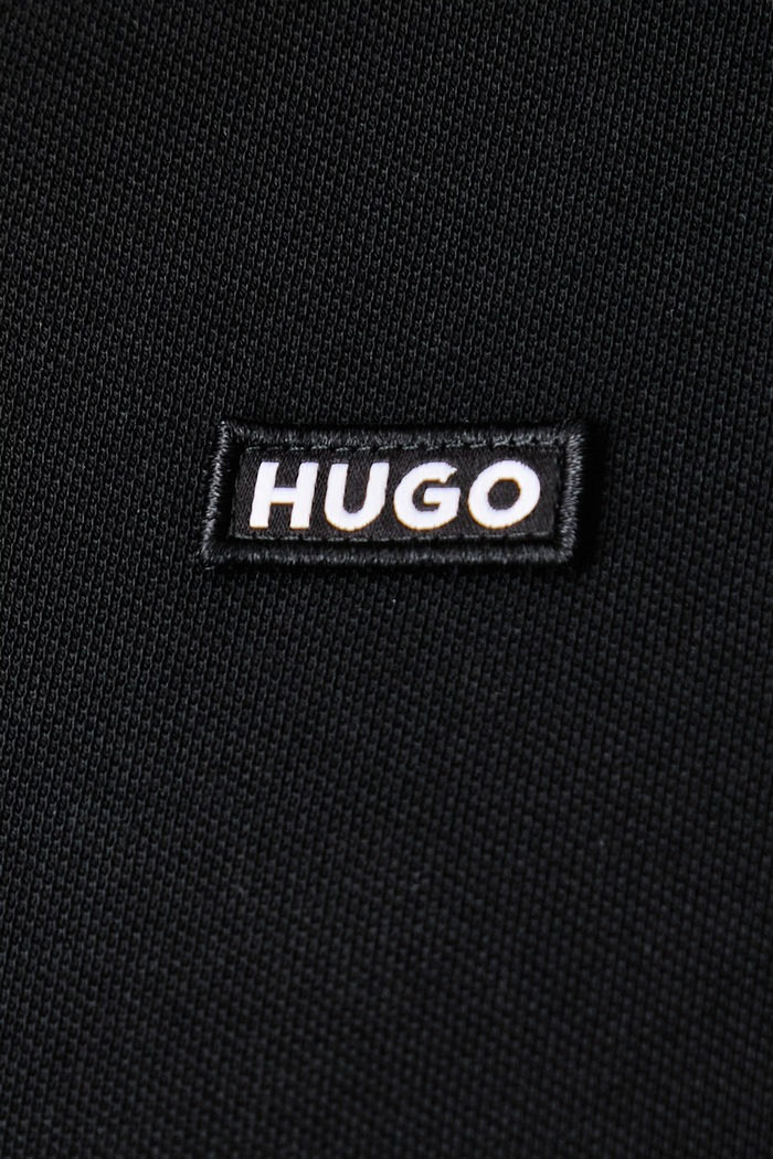 Polo majica ženska bombažna z elastanom Dapolette_B HUGO Blue črna 50575566