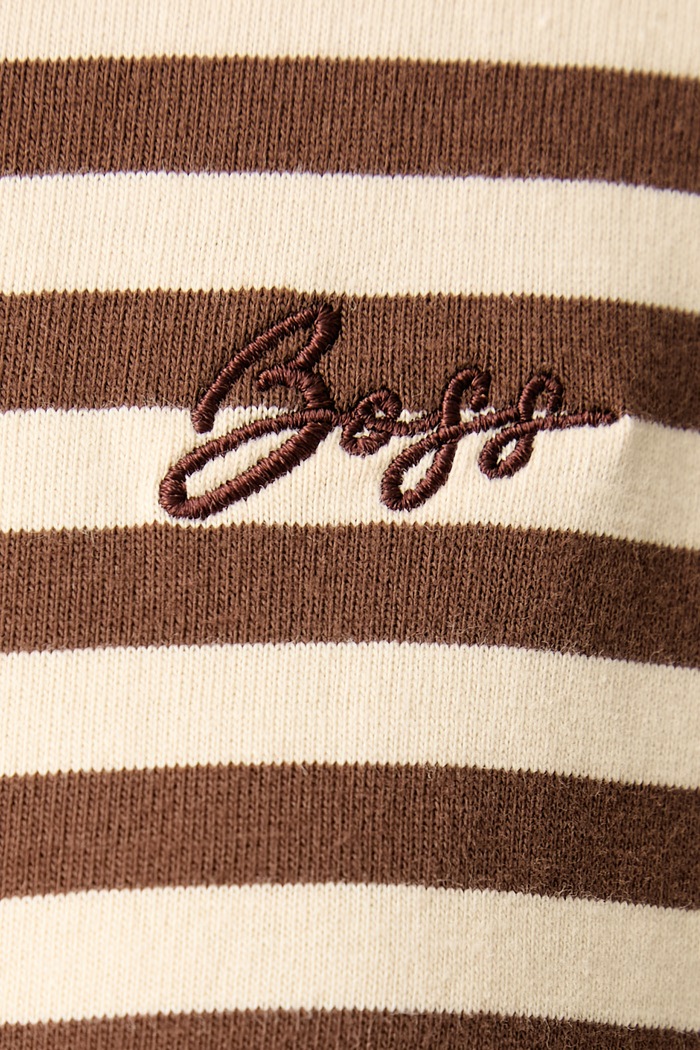 Longsleeve damski bawełniany C_Ewa_stripe BOSS Orange brązowy 50569012