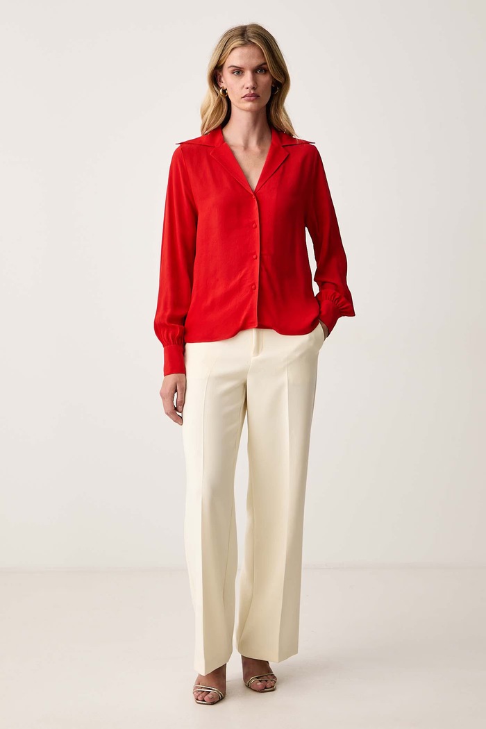 BOSS Orange Koszula damska z wiskozy C_Brystel 50577966 czerwony AW26