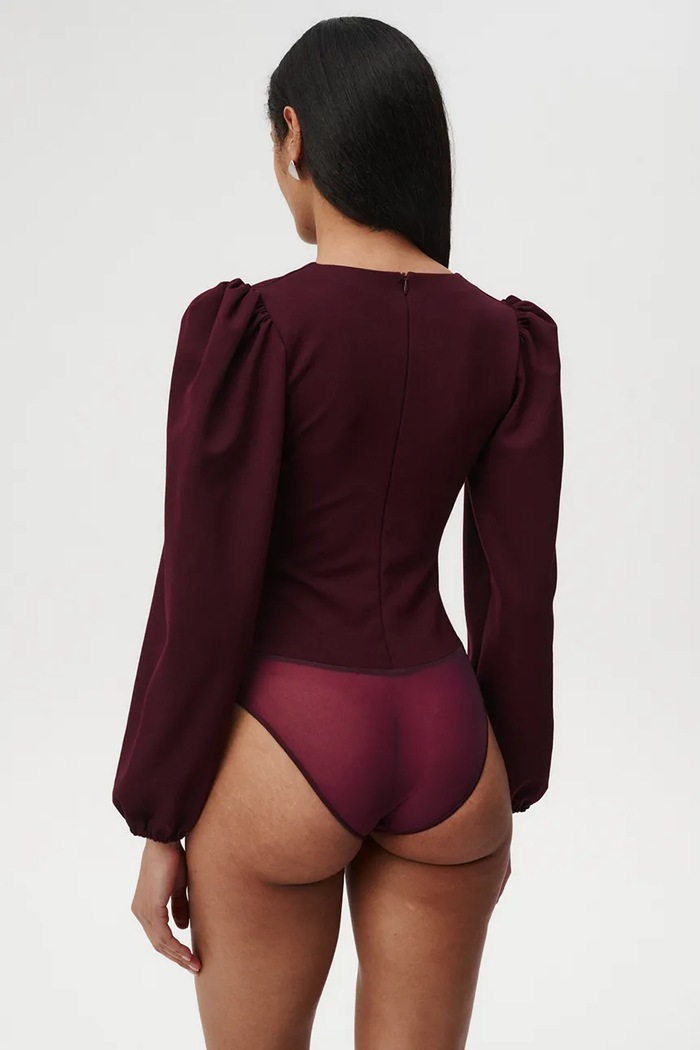 Undress Code Боди дамско с вискоза Try Me Bodysuit Cherry 1288 бордо AW26