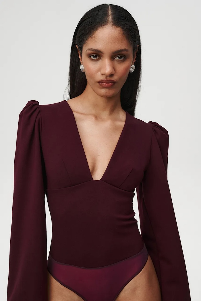 Боди дамско с вискоза Try Me Bodysuit Cherry Undress Code бордо 1288
