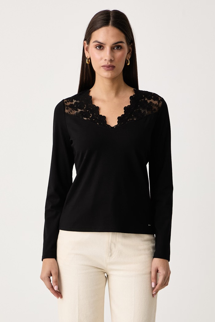 Morgan Longsleeve damski z wiskozą czarny TUTU