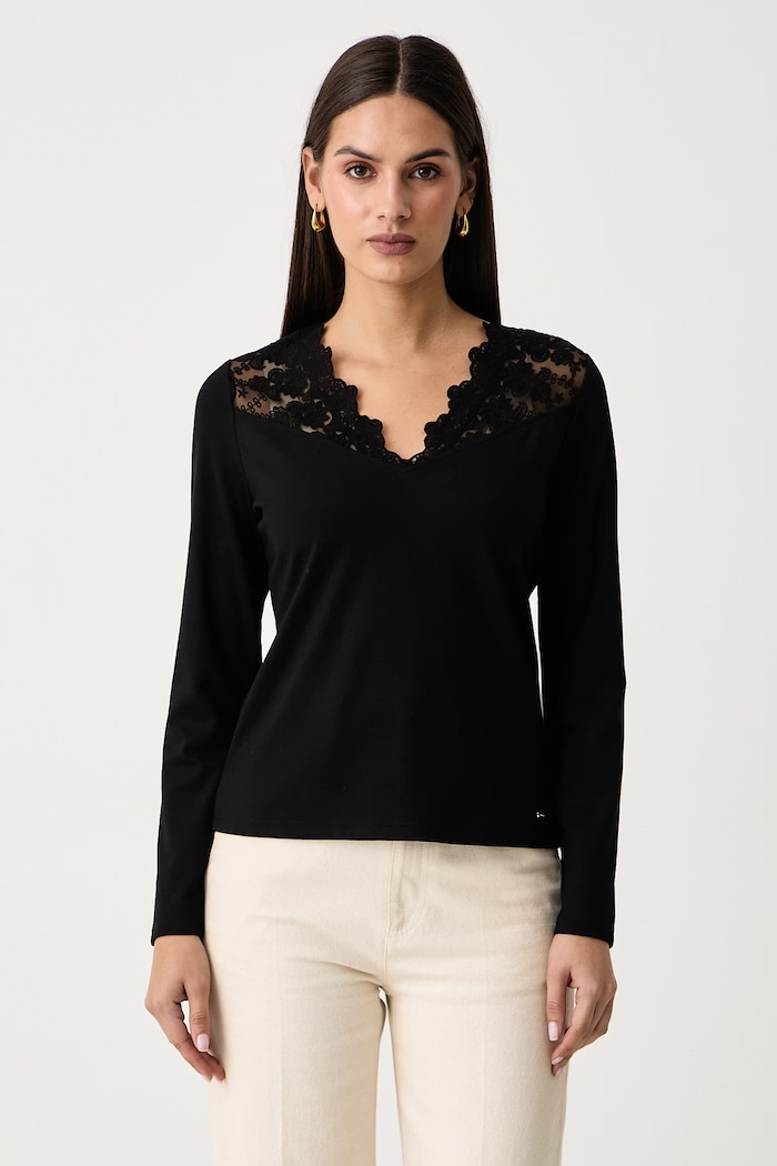 Morgan Longsleeve damski z wiskozą czarny TUTU