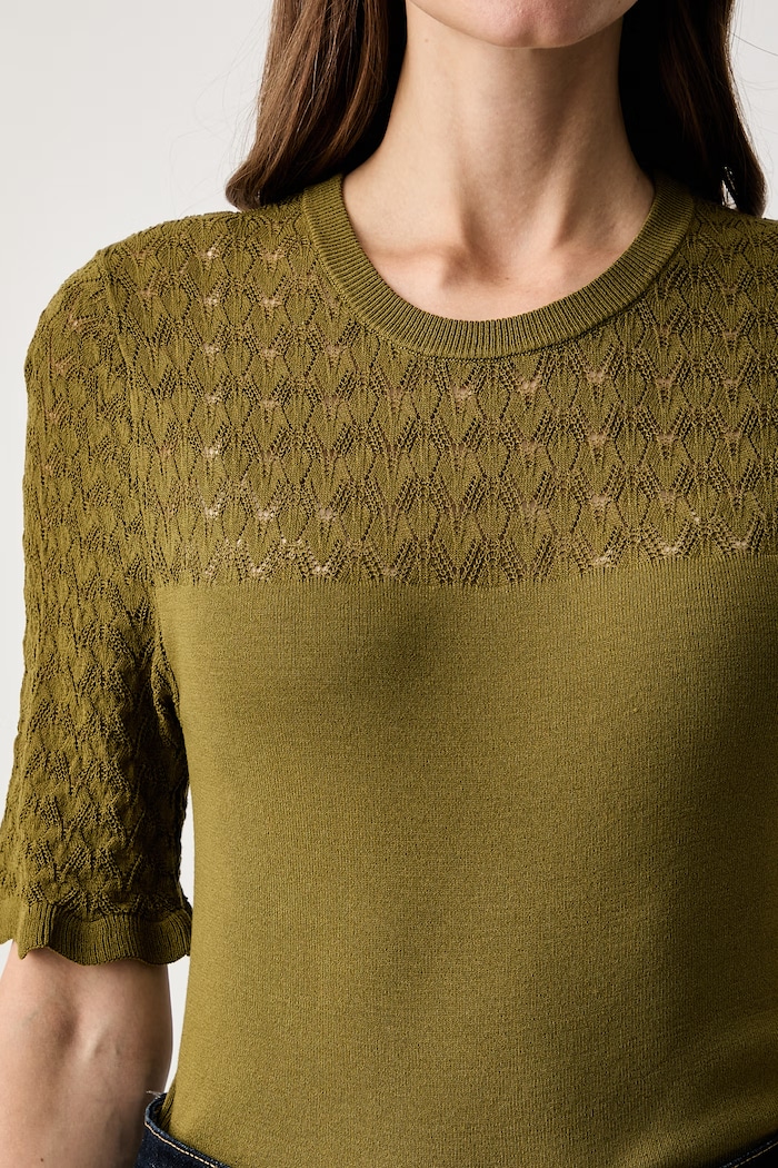Sweter damski z wiskozą Morgan zielony MPOMY