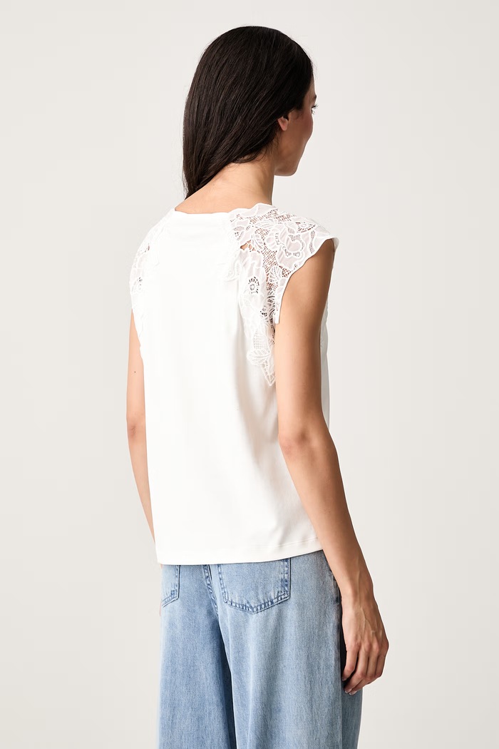 Odzież Morgan T-shirt damski bawełniany DPETAL biały