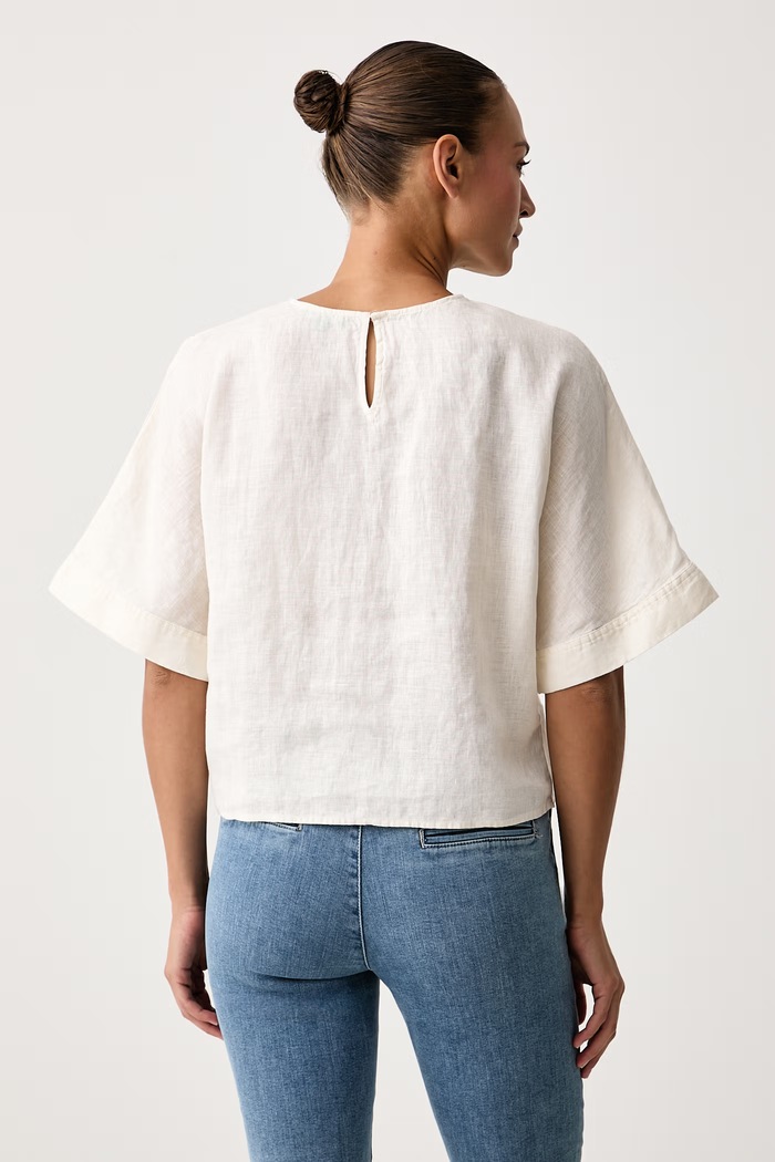 United Colors of Benetton Bluza ženska lanena 5BMLDQ0F5 bež AW26