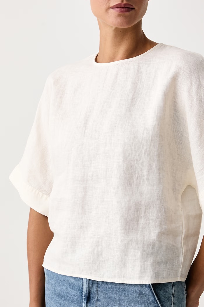 Oblačila United Colors of Benetton Bluza ženska lanena 5BMLDQ0F5 bež